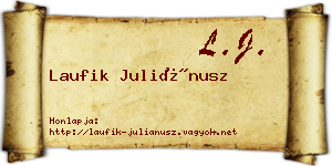 Laufik Juliánusz névjegykártya